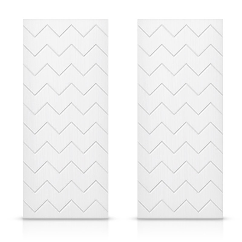 Panelled Manufactured Wood Sliding Closet Doors, White, 48" x 84"