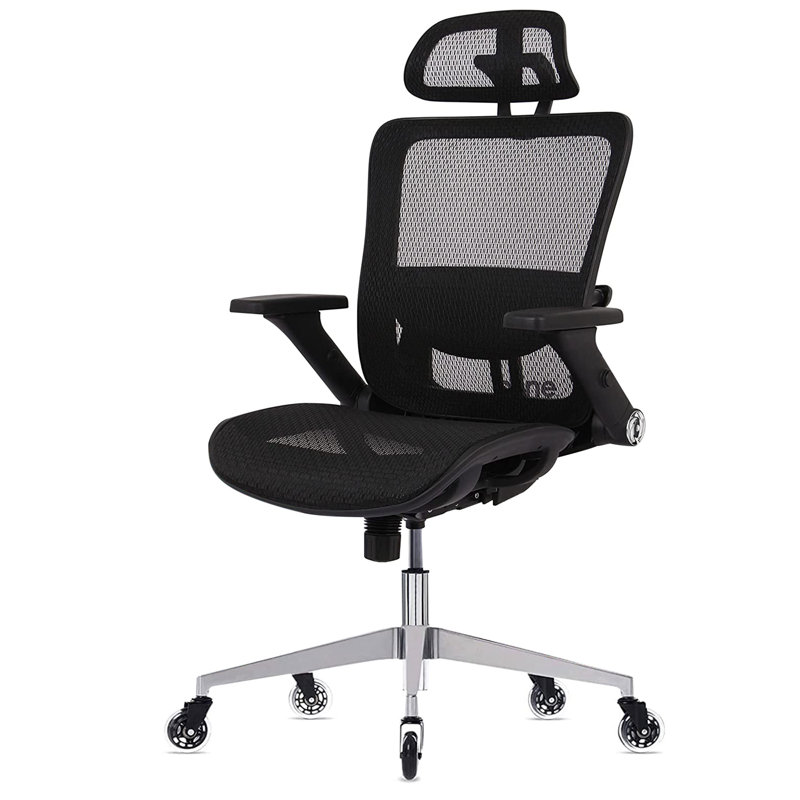 Mesh Task Chair with Headrest, Black