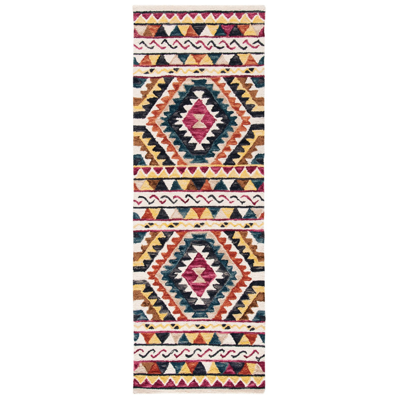 Deyoung Hand Tufted Wool Southwestern Rug, Runner 2'3" x 7'