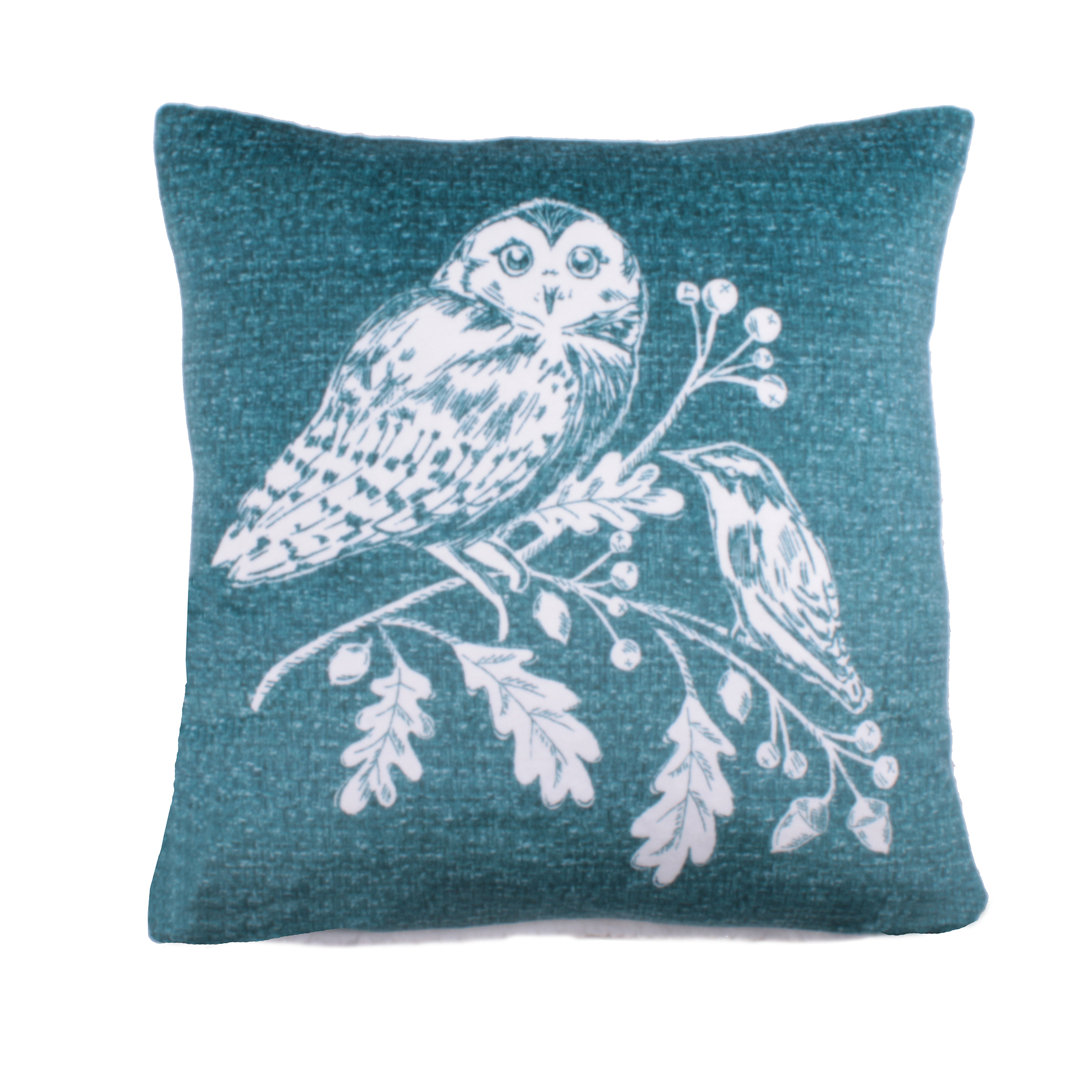 Woodland Owls Animal Print Square Scatter Cushion Cushion With Filling