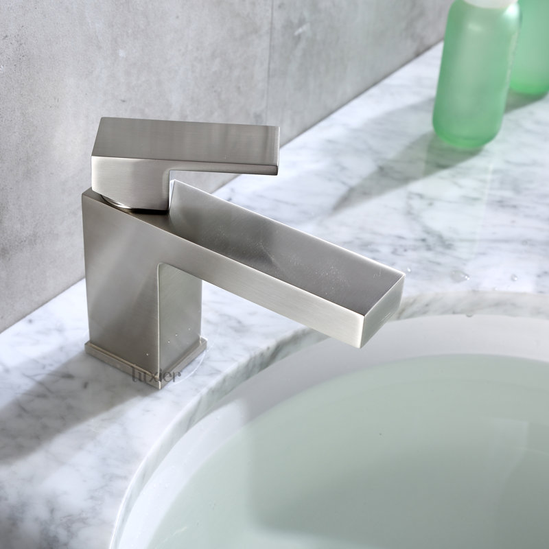 Single Hole Bathroom Faucet with Drain Assembly, Brushed Nickel