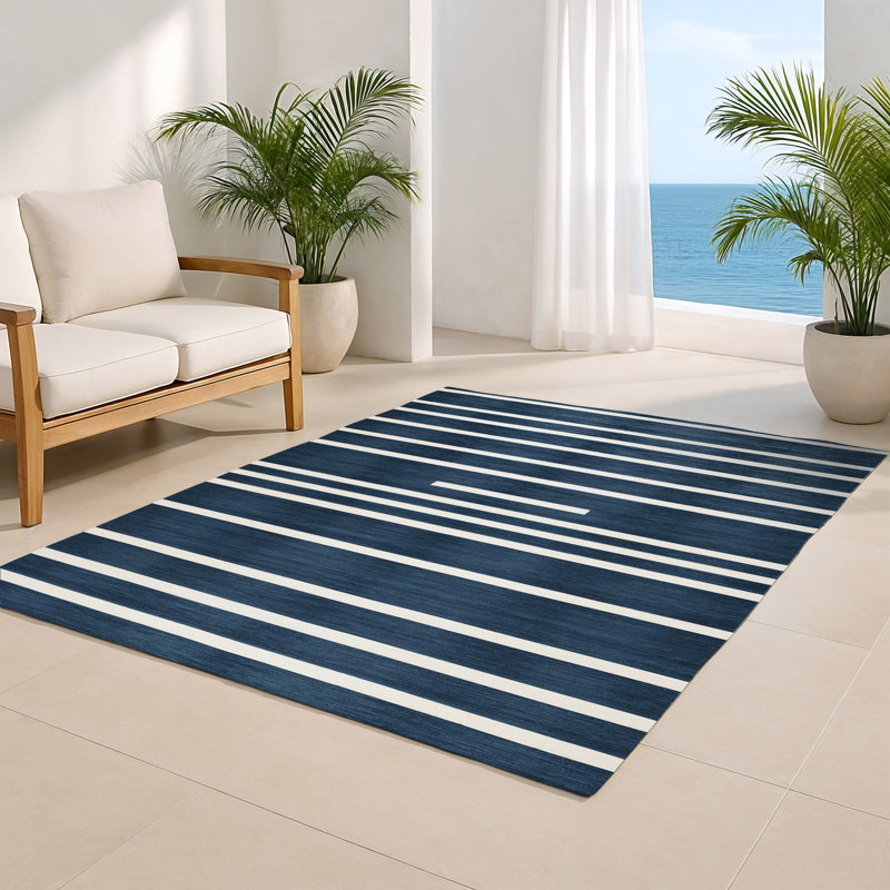 Tapis intérieur / extérieur gris HorizontalStripes, Rectangle 4pi x 6 pi