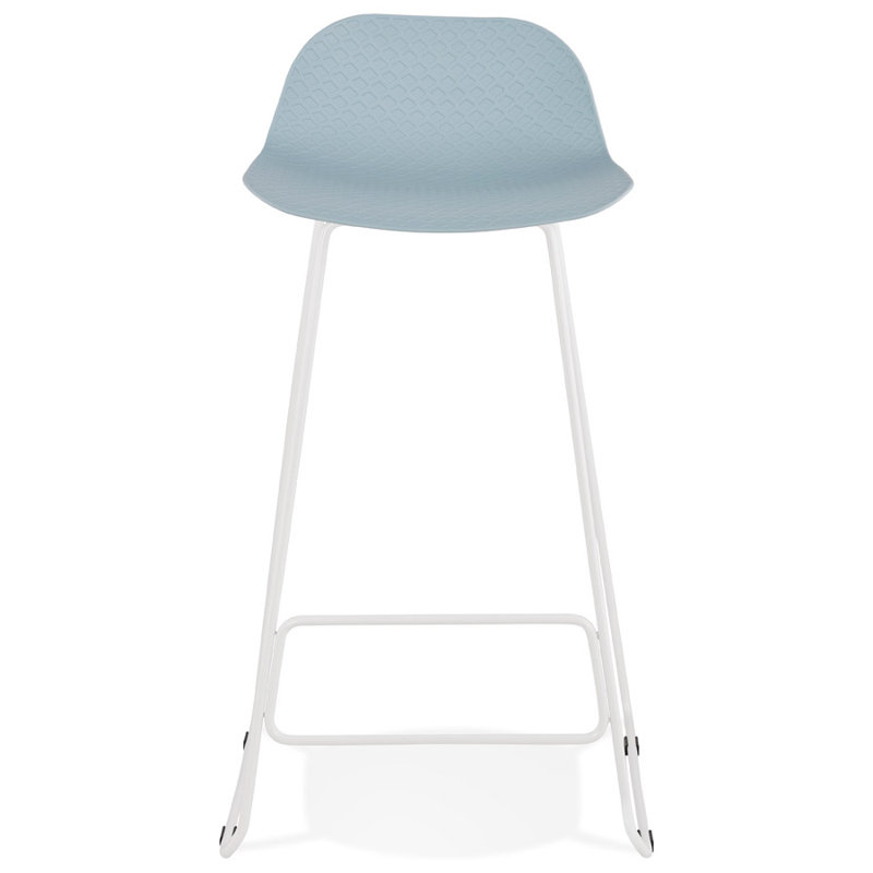 Maez Counter Stool with Metal Frame, Blue/White