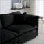 Canapé modulaire, canapé en L 2 places avec repose-pieds, causeuse modulaire pour petits espaces | Noir | Chenille-1650201533
