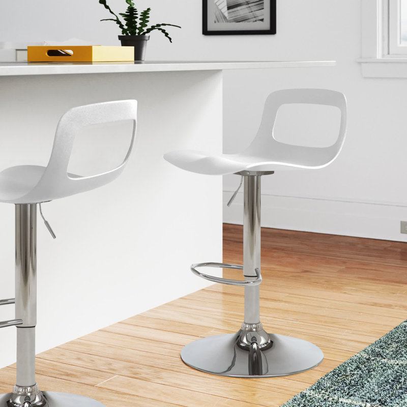 Tabouret de bar réglable en hauteur Dressler, Blanc