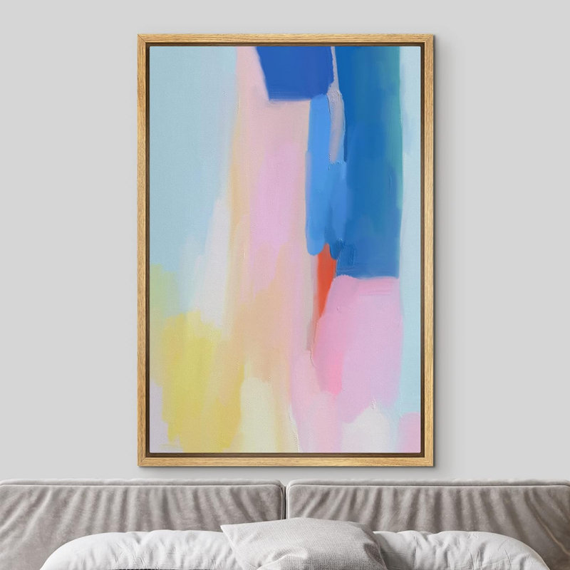 «Abstract Colorful Strokes Vibrant», impression sur toile encadrée sur toile, H 24 po x l 16 po x P 1,5 po, Naturel