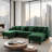 Boucle Fabric Convertible U Shape Sectional 4-Seater Sofa Couch With Distinctive Shell-Shaped Armrests And Removable Ottoman-119398244-119398245