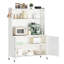 Garde-manger moderne avec crochets - blanc, portes vitrées et armoire à tablettes réglables avec portes blanches, caractéristique