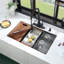 Évier de cuisine encastrable avec accessoires L 32 po x l 19 po Workstation