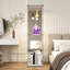 Desoto 4-Tier Glass Display Cabinet with LED Lighting, Lockable Single Door Curio Cabinet with Key, Mirror Back Display Case for Collectibles, Figures, Books and Decor-1389752885