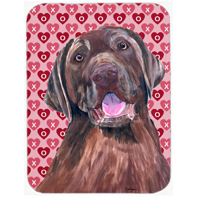 Planche à découper en verre et saint-valentin en forme de labrador caroline Valentine Hearts