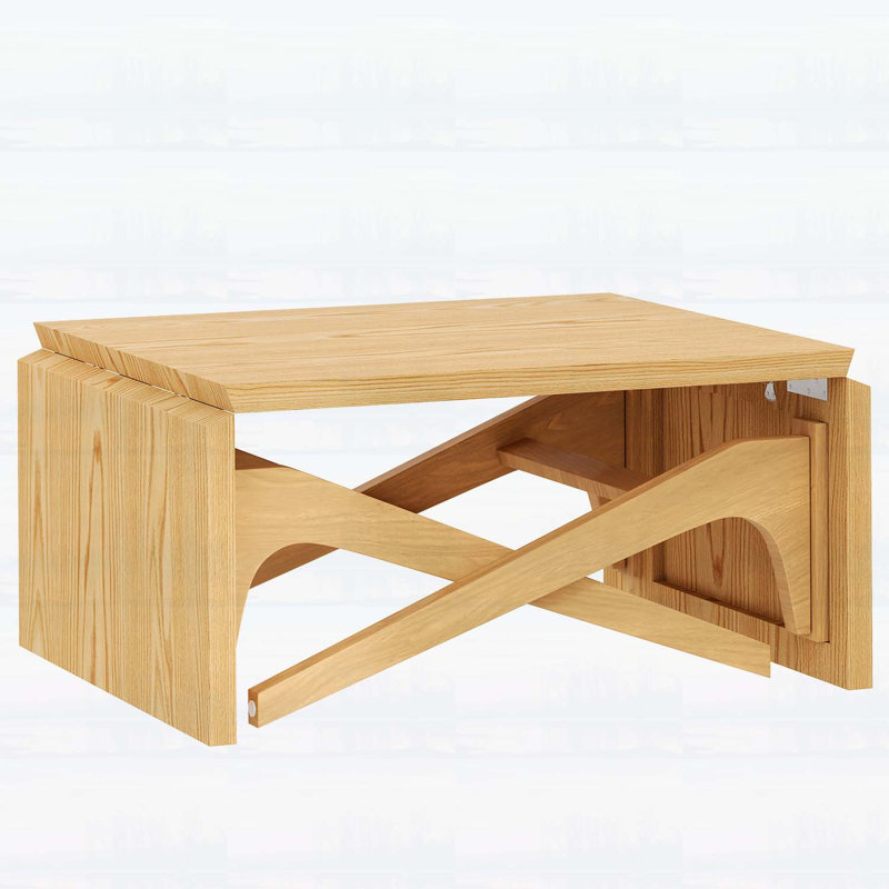 Transformer Coffee and Dining Table,2-in-1 Expandable and Adjustable Height, Natural