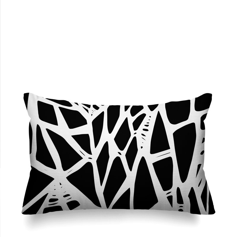Coussin intérieur / extérieur Rodman Tribal Abstract, Noir
