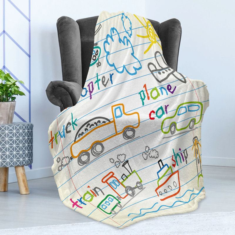 Ambesonne Science Fleece Throw Blanket Drawing 50"x70" Multicolor