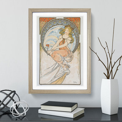 Flower in Hand by Alphonse Mucha - Picture Frame Painting