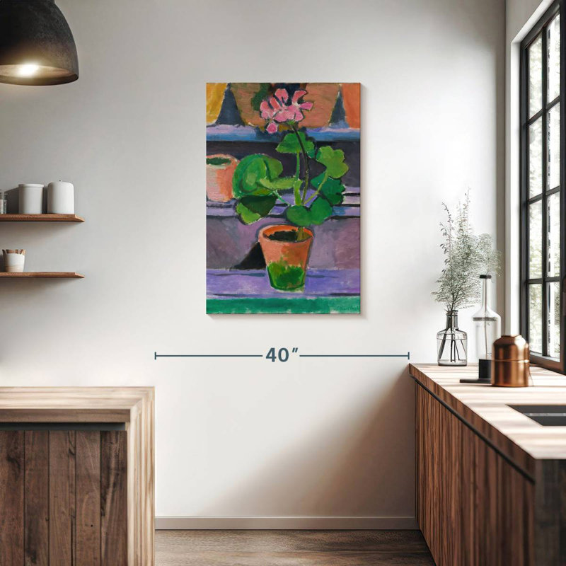 Harnek Pot Of Geraniums, 36" H x 24" W