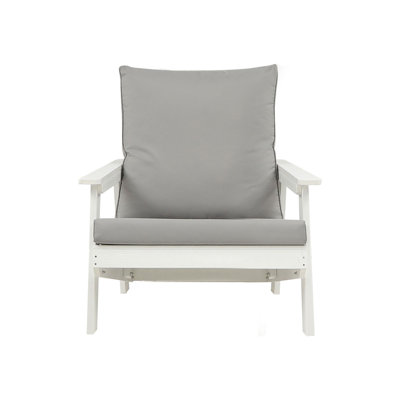 Canapé d'extérieur simple avec coussin pour toutes les saisons HiPS, blanc / gris