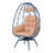 Swivel Patio Lounge Chairs, Steel Rattan Egg Chair For Home Patio