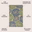 Tapis d'intérieur / extérieur bleu marine / vert à motif floral texturé Hagy-195143319