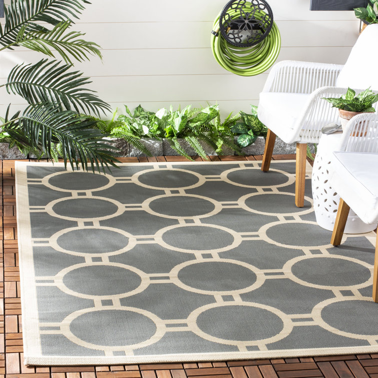 Arneshia Geometric Anthracite/Beige Area Rug
