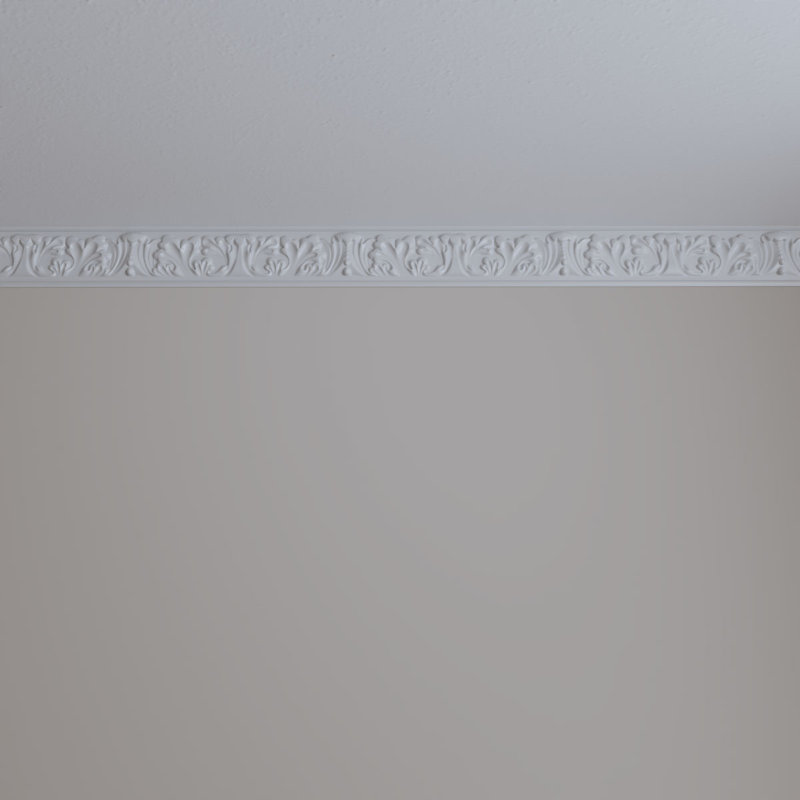 White Polyurethane Benson Acanthus Leaf Crown Moulding