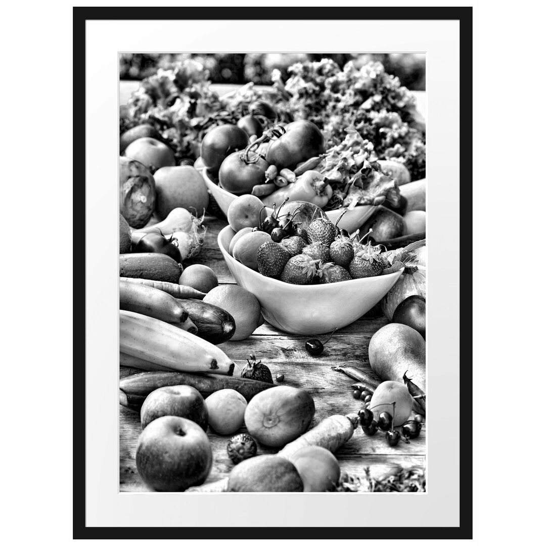 Gerahmter Kunstdruck Colourful Fruit and Vegetables