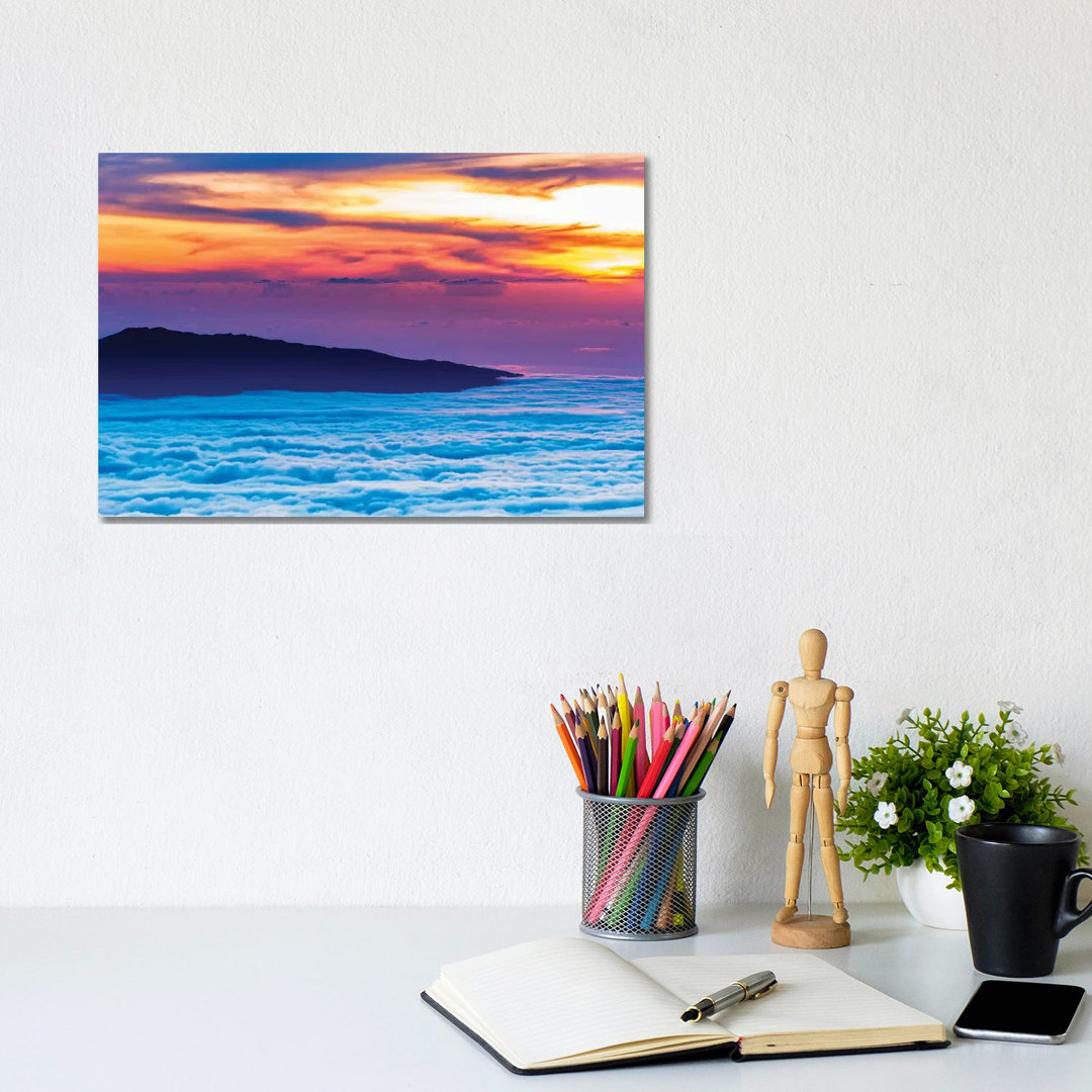 Hualalai Volcano From The Summit Of Mauna Kea At Sunset, Big Island, Hawaii, USA by Russ Bishop - Wrapped Canvas Gallery-Wrapped Canvas Giclée
