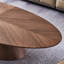 Table basse ovale luxueuse de couleur noyer clair-1313166151