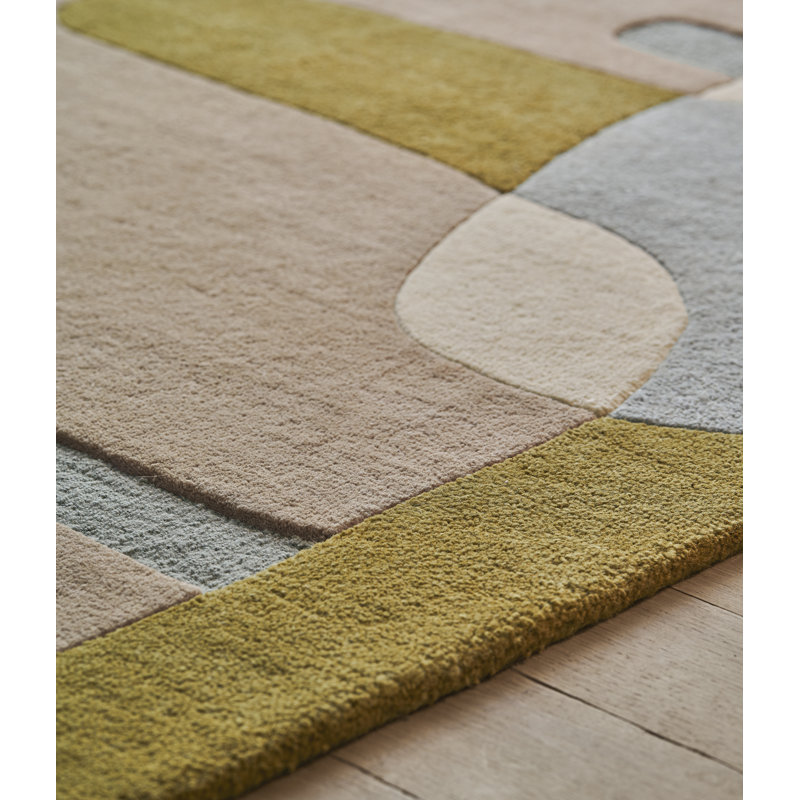 Sirocco Wool Area Rug in Ochre/Gray, Rectangle 6'6'' x 9'10''