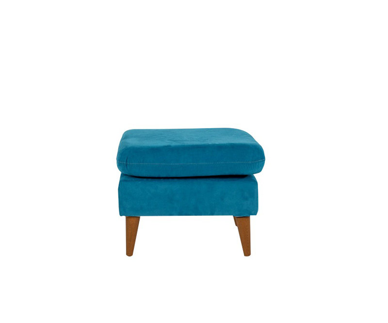 Burr 63cm Wide Square Solid Colour Standard Ottoman, Dark Blue