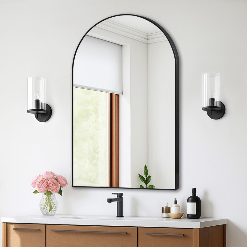 Miroir de salle de bain noir, H 55 po x l 36 po