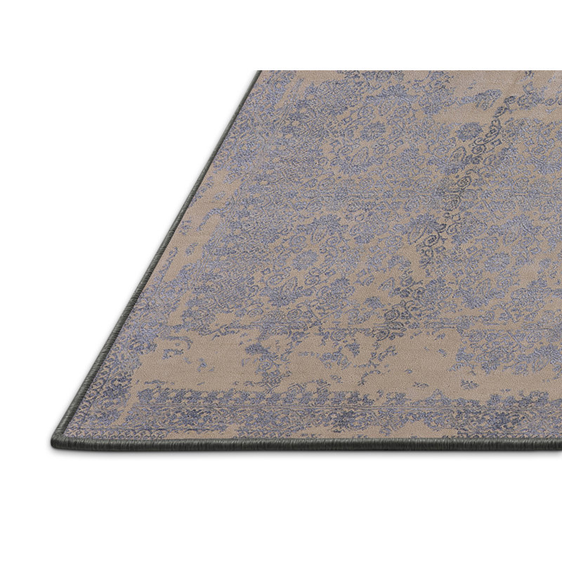 Tapis oriental bleu / beige, Rectangle 2 pi x 4 pi