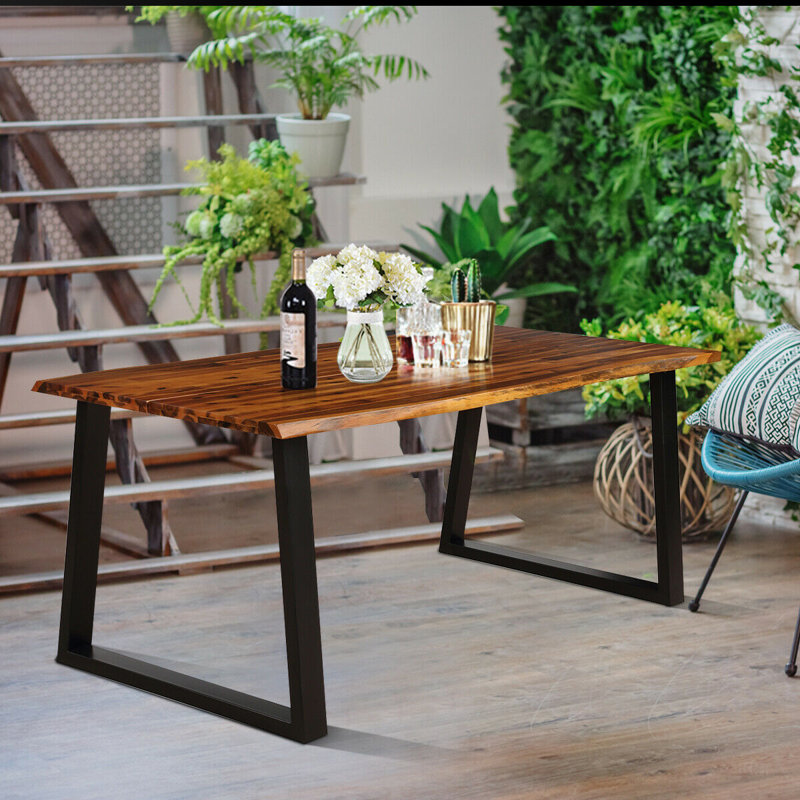 Serna 8 - Person Acacia Patio Dining Set with Rectangular Table