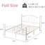 Metal Bed Frame,Heart-Shaped Decorative Headboard and Footboard, Heavy Duty Metal Slat Support-1250909676-1250909677