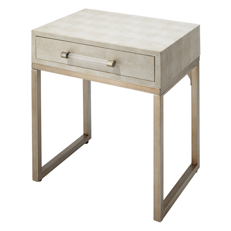 Aluino End Table with Storage, Cream