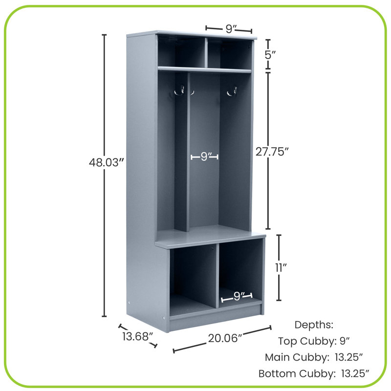 My First Cubby 20.06'' Home Locker, Cubby, Earl Gray