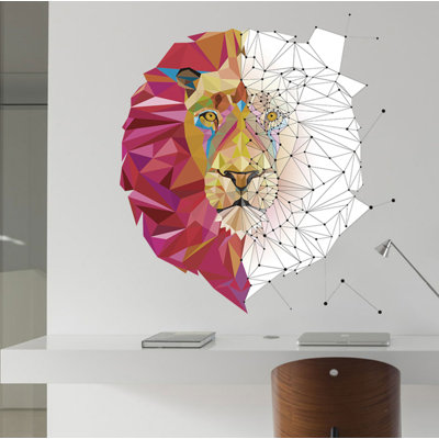 Polygonal Lion Wall Decal