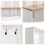 Arbre d'entrée Farmhouse avec 4 crochets cachés, banc polyvalent en noyer et armoire à chaussures à 8 portes avec compartiments ouverts pour le salon, blanc-1418812799