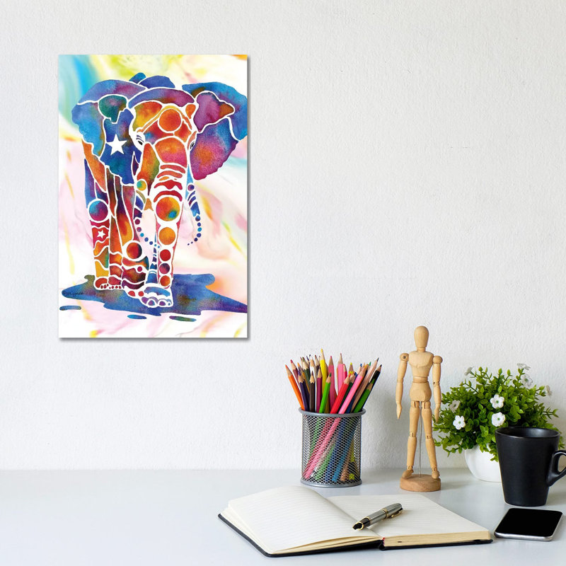 Elephant II by Jo Lynch - Wrapped Canvas Print, 30.48cm H x 20.32cm W x 1.905cm D