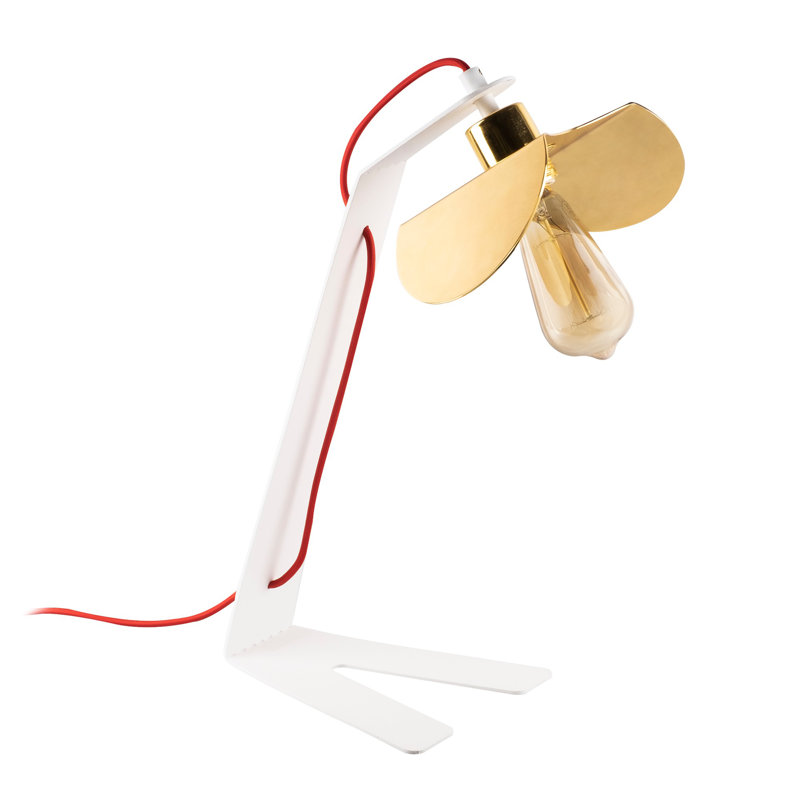 Lampe de bureau 18,9 po Akram, Blanc, Or