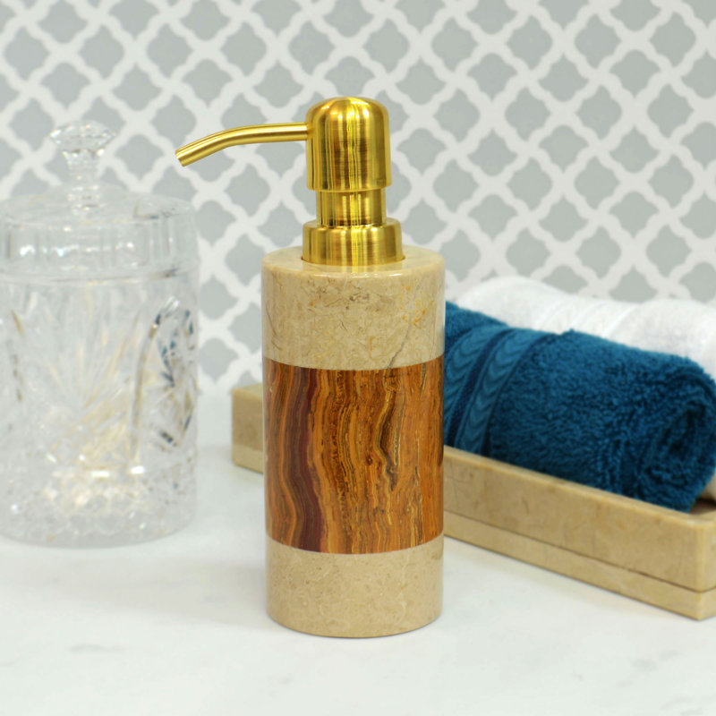 Abbiegale Marble Soap / Lotion Dispenser, Desert Sand/Amber