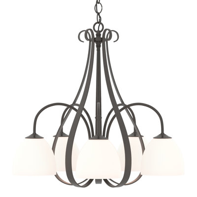 Sweeping Taper 5 - Light Shaded Classic/Traditional Chandelier