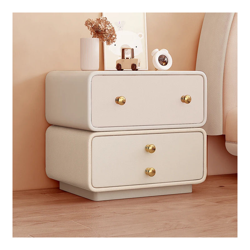 Monigue Luxury Bedroom Bedside Table Drawers Modern Living Room Home, Cream