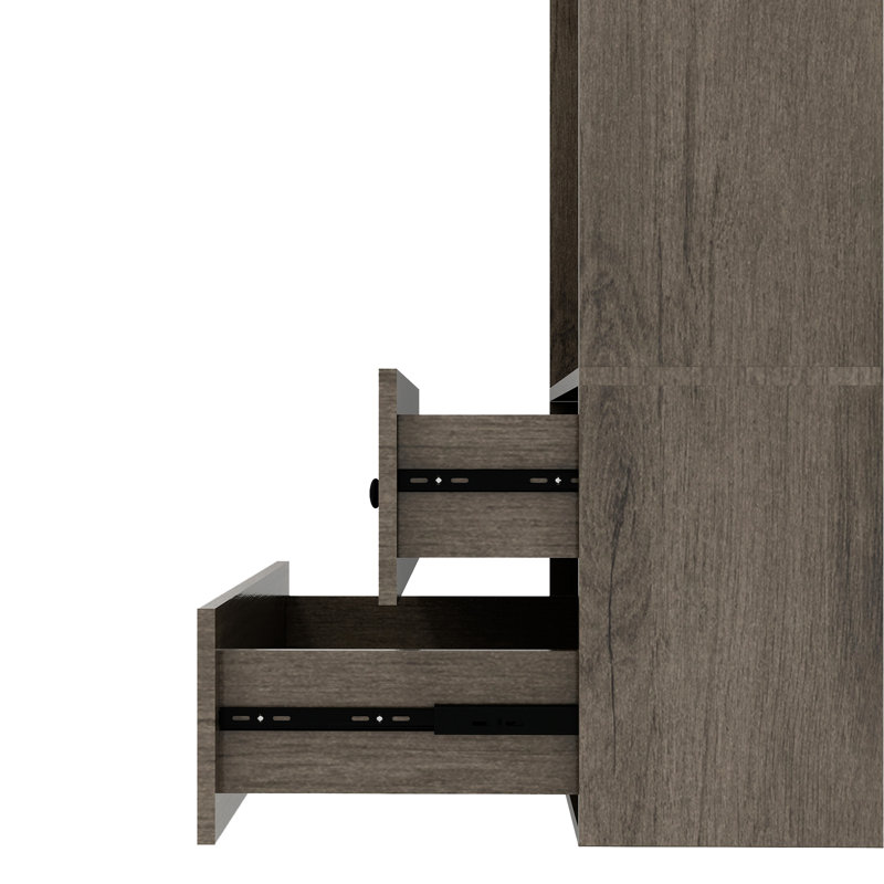 Modular Walk in Closet Organizer System with a rod,7 shelves and 10 drawers, Oak