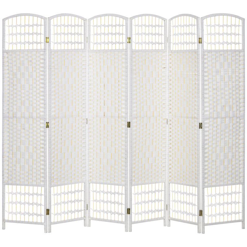 6 Panel Room Divider, White