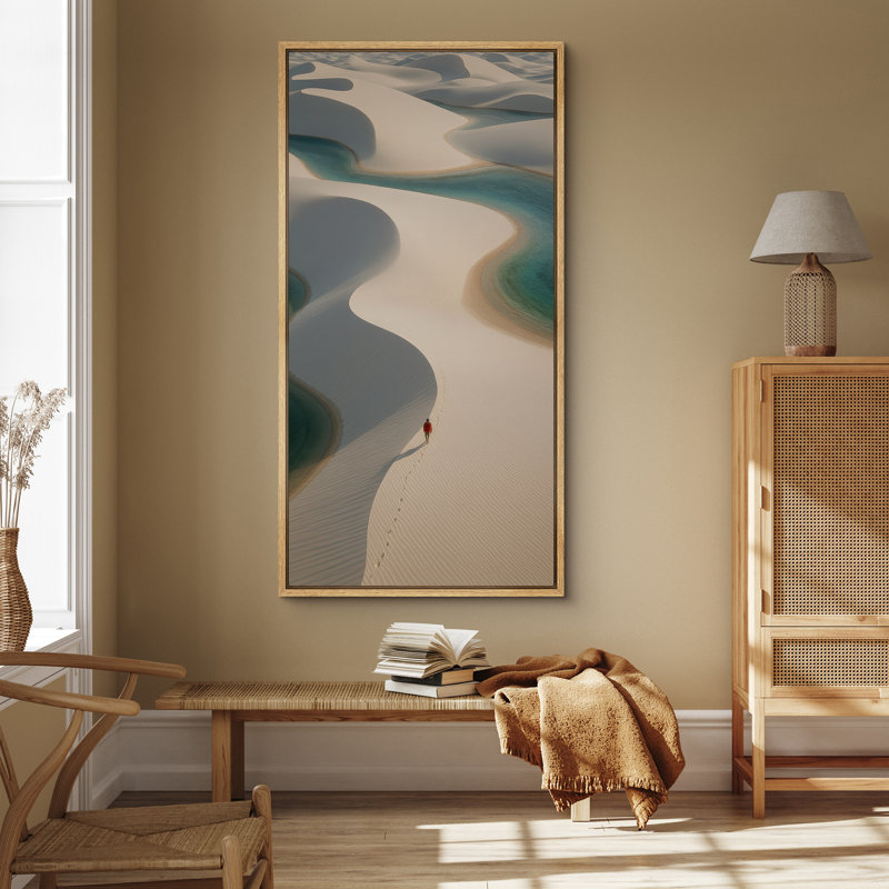 "Western Desert Landscape", reproduction d'art sur toile encadrée, H 60 po x l 30 po, Naturel