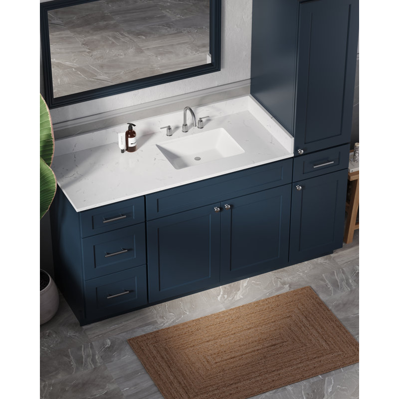 Ensemble de meuble-lavabo simple 66 po Disar, Blue
