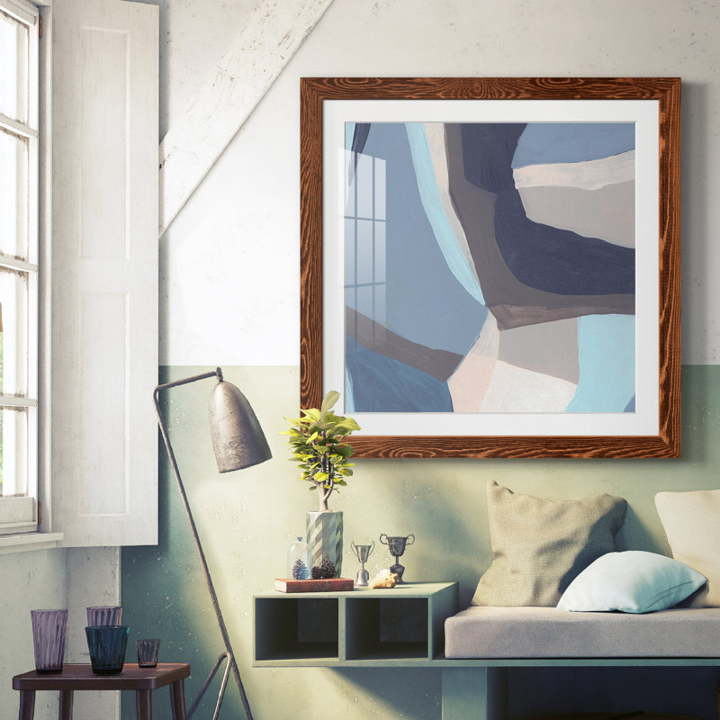 «Blue Chrysalis I-Premium», reproduction encadrée prête à être accrochée, H 17 po x l 17 po x P 1,5 po, Papier encadré érable