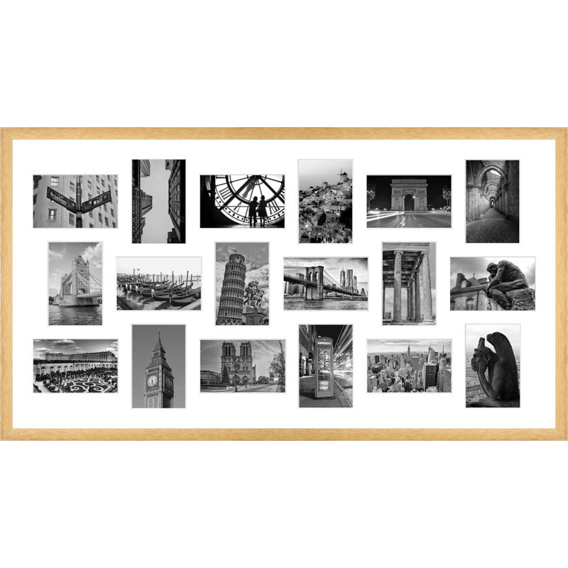 Itiana Wood Picture Frame with Mat, Natural Brown