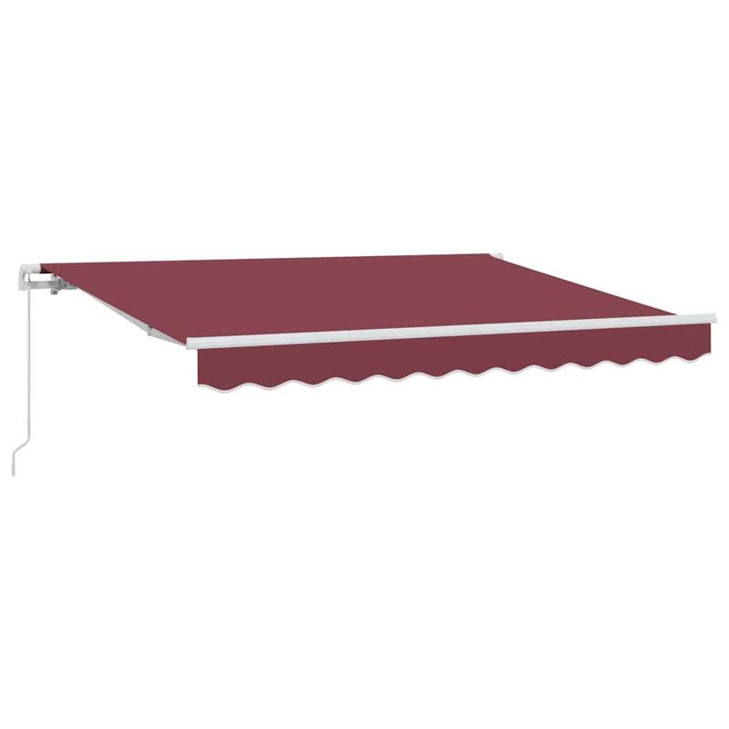 VidaXL 300cm W x 200cm D Polyester Cover Retractable Patio Awning, Burgundy/White